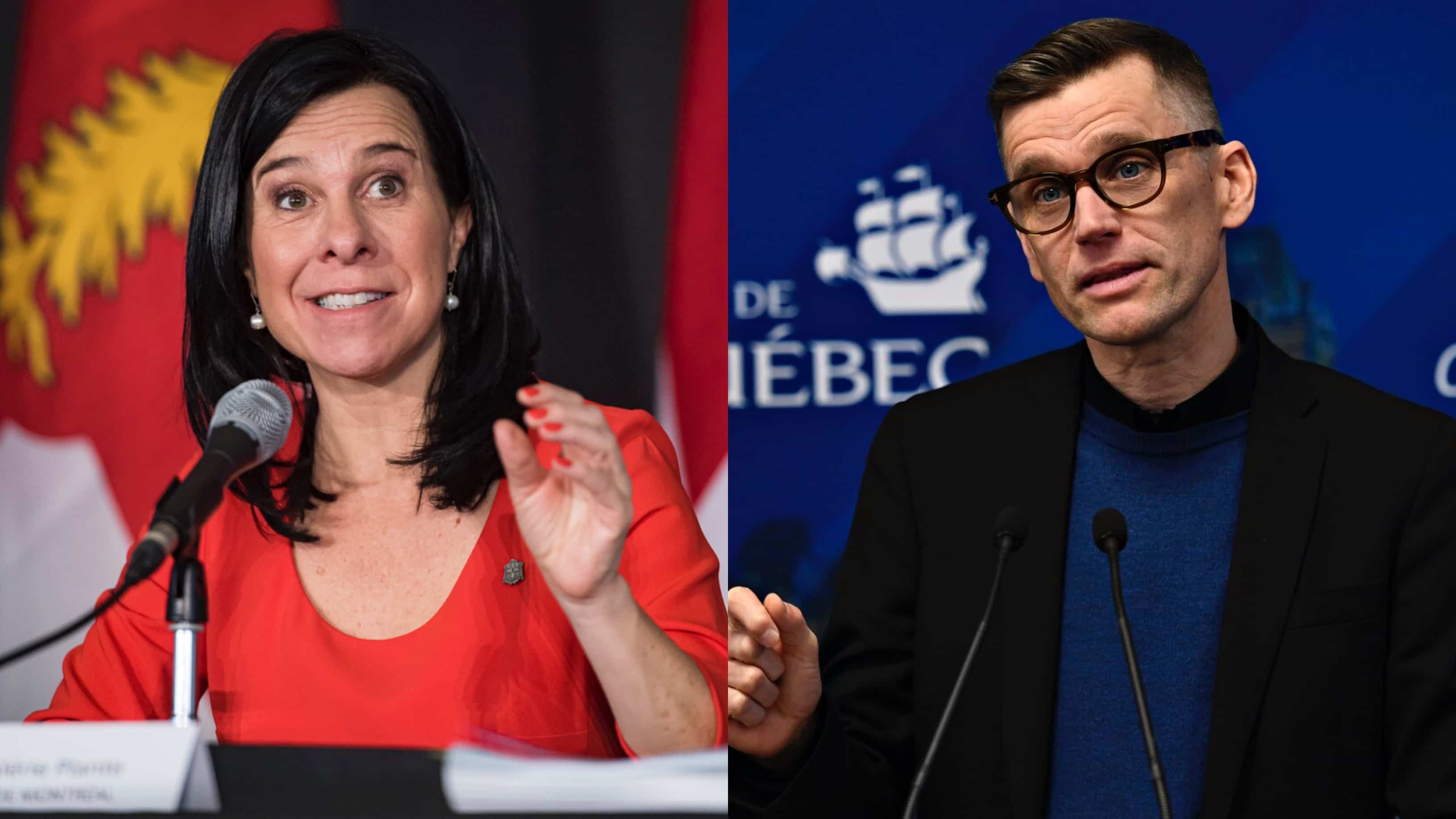La mairesse de Montréal Valérie Plante (gauche) et le maire de Québec Bruno Marchand (droite)