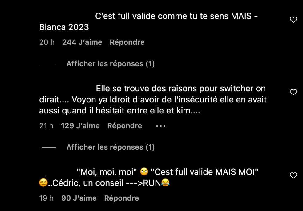 Capture d'écran Instagram