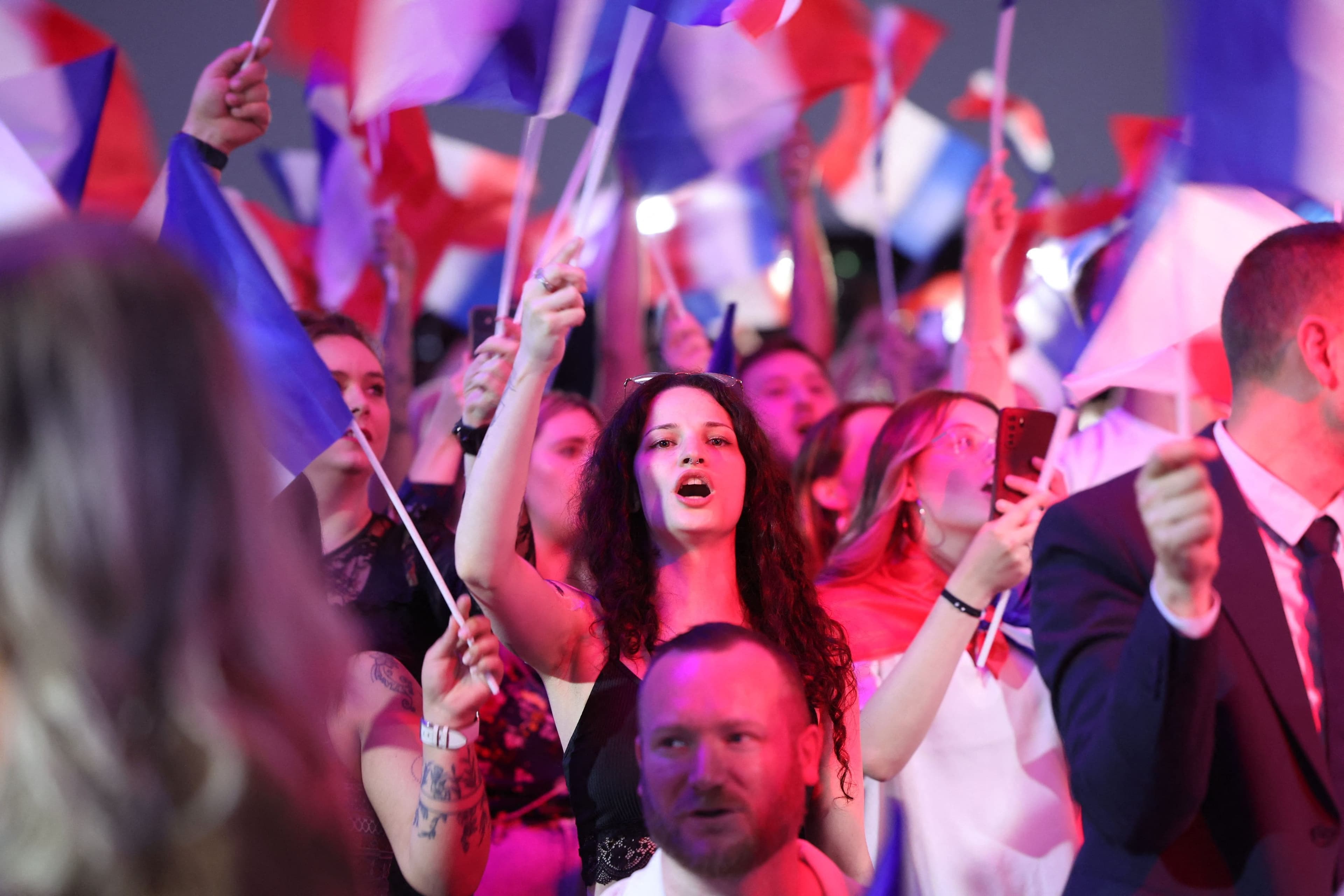 Des supporters du Rassemblement national lors d'un évènement le 30 juin dernier.