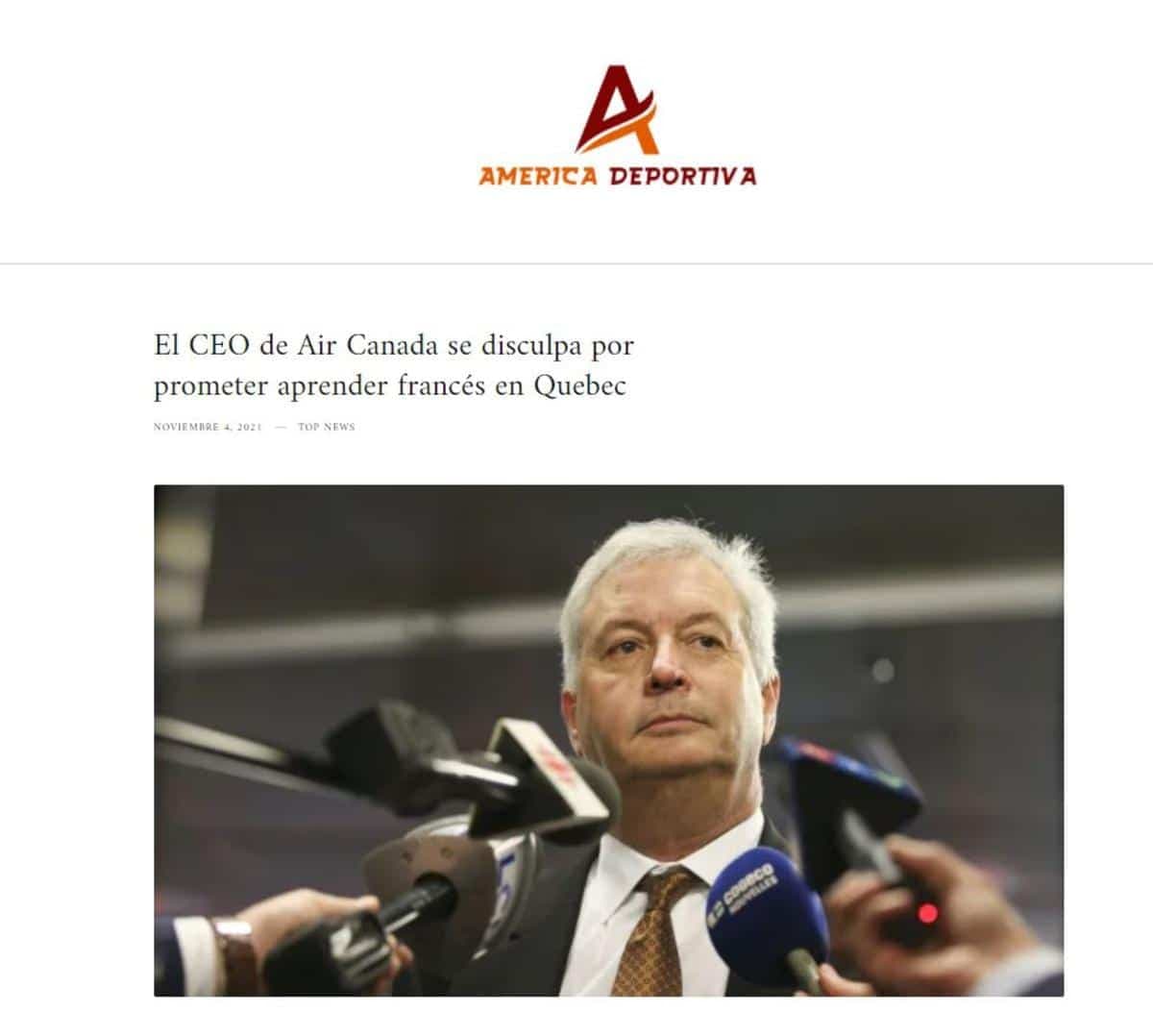 Article publié dans la publication America Deportiva