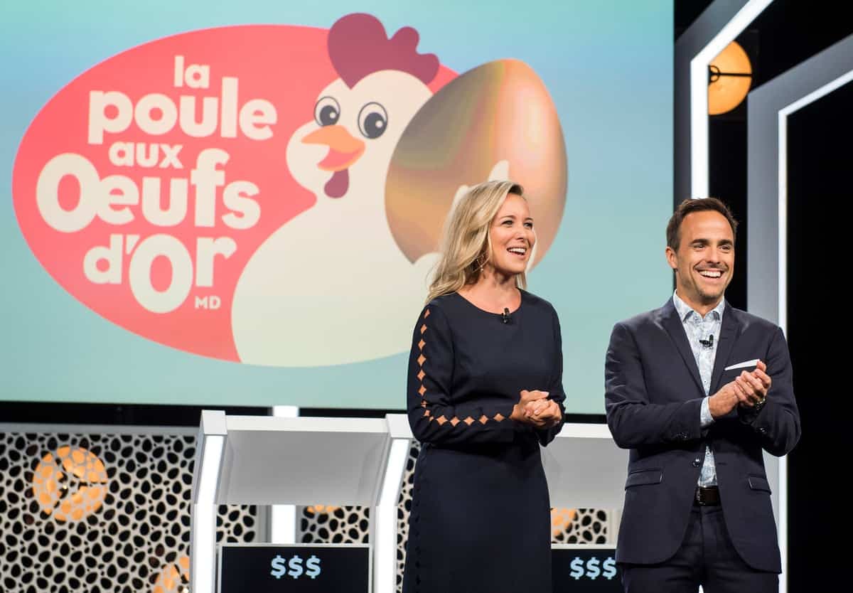 Julie Houle et Sébastien Benoit sur le plateau de «La poule aux œufs d’or».