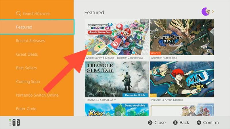 Capture d'écran sur Nintendo Switch