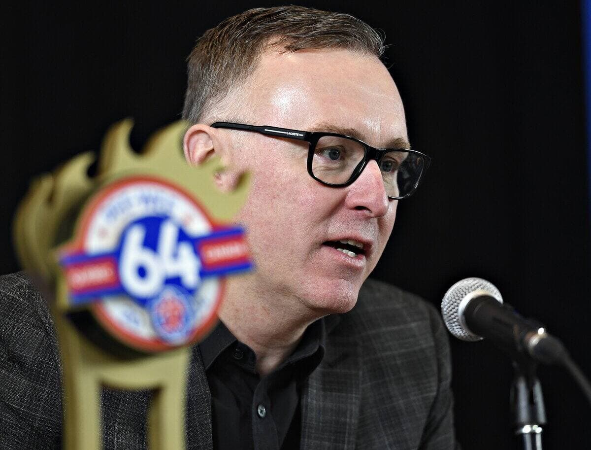 Le directeur général de Hockey Québec, Jocelyn Thibault, était de passage au centre Vidéotron mardi dans le cadre d'une conférence de presse organisée par le Tournoi international de hockey pee-wee de Québec.