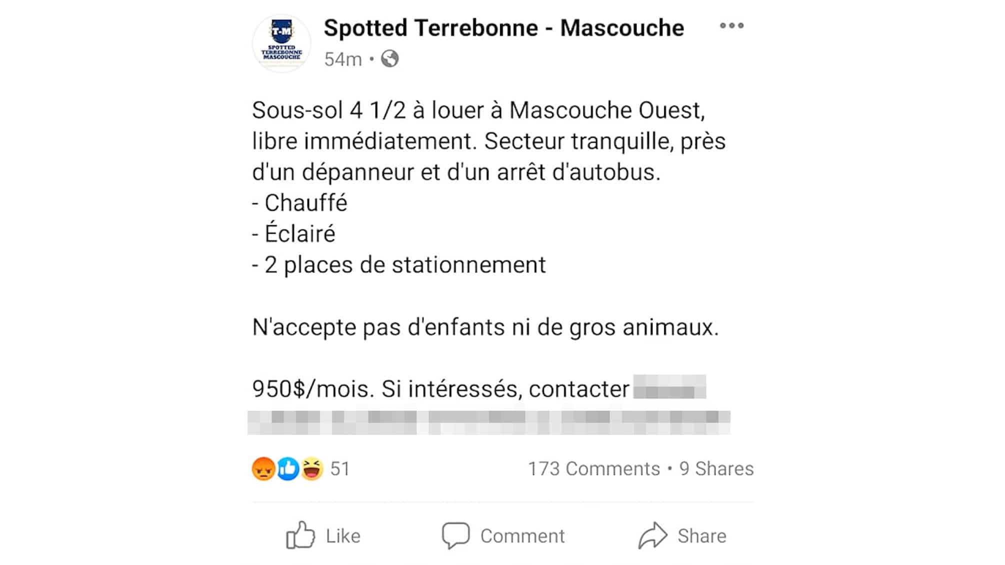 Un exemple de discrimination dans une annonce.