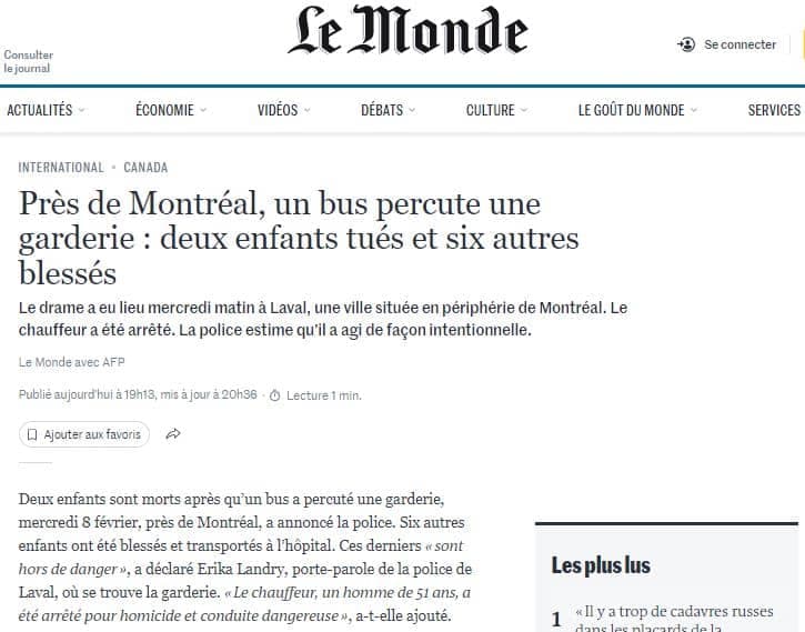 Capture d'écran TVA Nouvelles