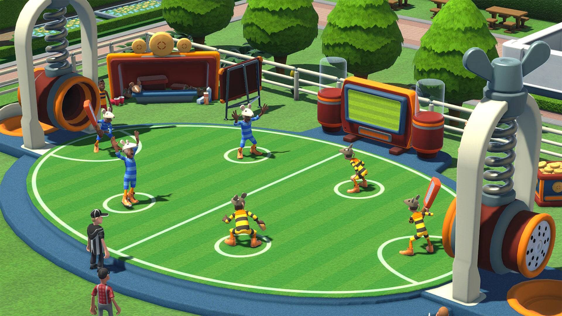 Le cheeseball, un grand sport de compétition dans Two Point Campus.